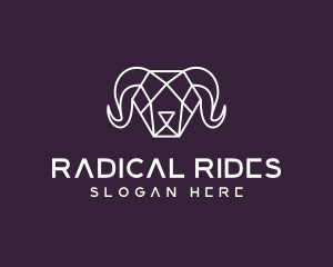 Geometric Polygon Ram logo design