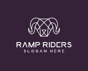 Geometric Polygon Ram logo design