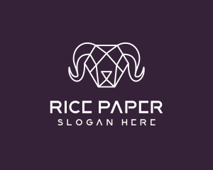 Geometric Polygon Ram logo design