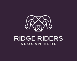 Geometric Polygon Ram logo design