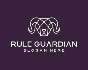 Geometric Polygon Ram logo design