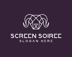 Geometric Polygon Ram logo design