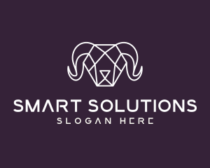 Geometric Polygon Ram logo design