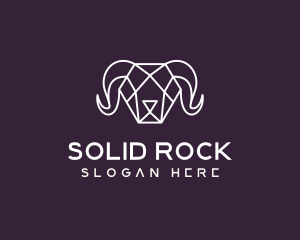 Geometric Polygon Ram logo design