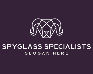 Geometric Polygon Ram logo design