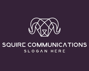 Geometric Polygon Ram logo design