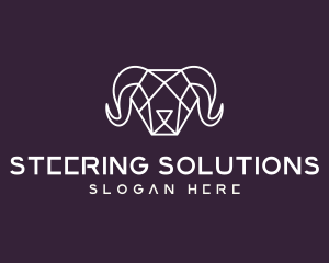 Geometric Polygon Ram logo design