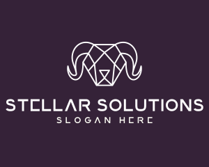 Geometric Polygon Ram logo design