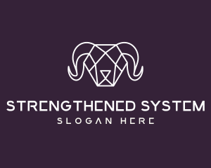 Geometric Polygon Ram logo design