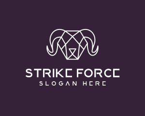 Geometric Polygon Ram logo design