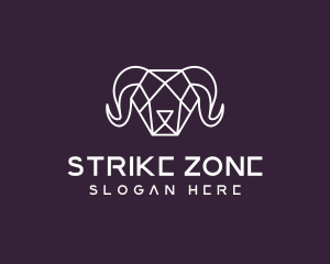 Geometric Polygon Ram logo design