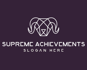 Geometric Polygon Ram logo design