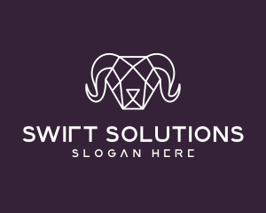 Geometric Polygon Ram logo design