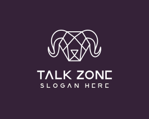 Geometric Polygon Ram logo design