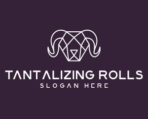 Geometric Polygon Ram logo design