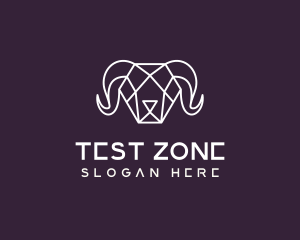 Geometric Polygon Ram logo design