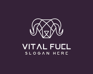 Geometric Polygon Ram logo design