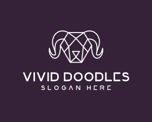 Geometric Polygon Ram logo design