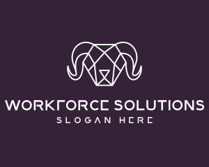 Geometric Polygon Ram logo design