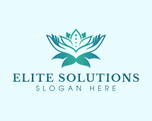 Wellness Hand Lotus Logo