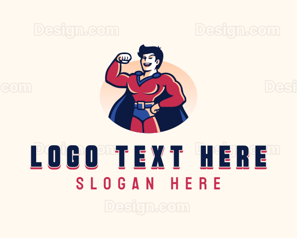 Superhero Fitness Man Logo