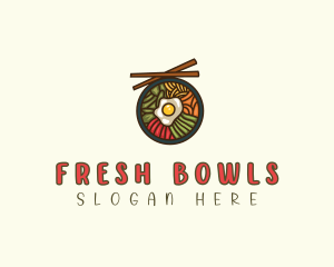 Korean Bibimbap Bowl logo design