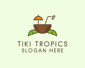 Tropical Coconut Drink logo design