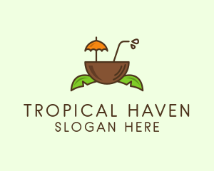 Tropical Coconut Drink logo design