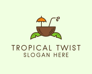 Tropical Coconut Drink logo design