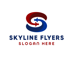 Airplane Travel Letter S logo design