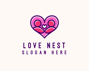 Dating Couple Heart logo design