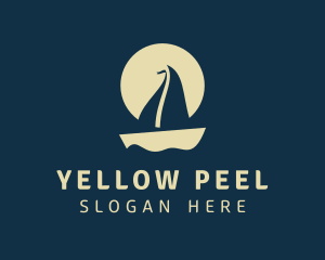 Yellow Boat Moon logo design