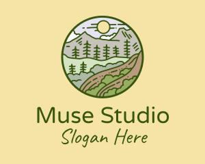 Rural Countryside Scenery  logo design