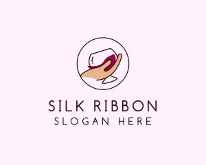 Wine Hand Glass logo design