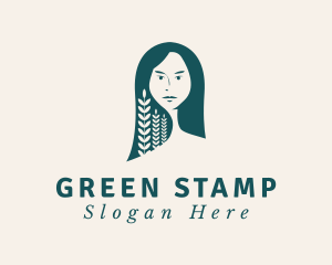 Green Natural Hairstyle logo design