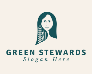 Green Natural Hairstyle logo design