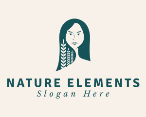 Green Natural Hairstyle logo design