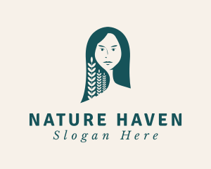 Green Natural Hairstyle logo design