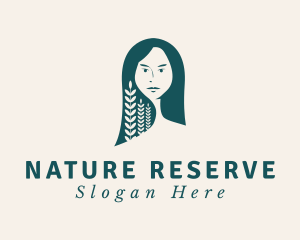 Green Natural Hairstyle logo design