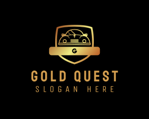 Gold Car Shield logo design