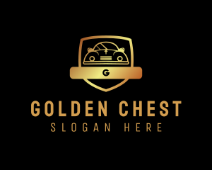 Gold Car Shield logo design