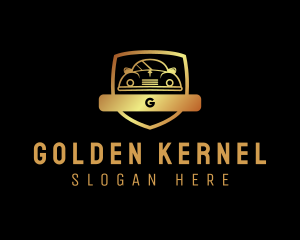 Gold Car Shield logo design