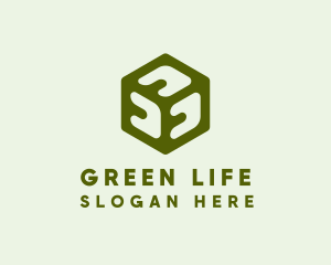 Green 3D Cube  logo design