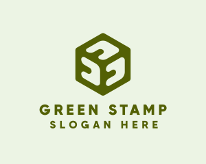 Green 3D Cube  logo design