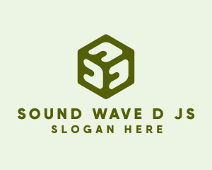 Green 3D Cube  logo design