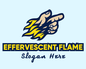 Flaming Human Hand logo design