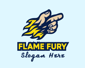 Flaming Human Hand logo design