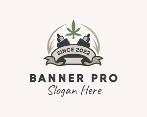 Cannabis Vape Banner logo design