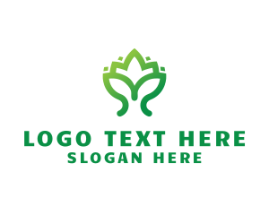 Green Lotus Plant logo