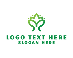 Green Lotus Plant Logo